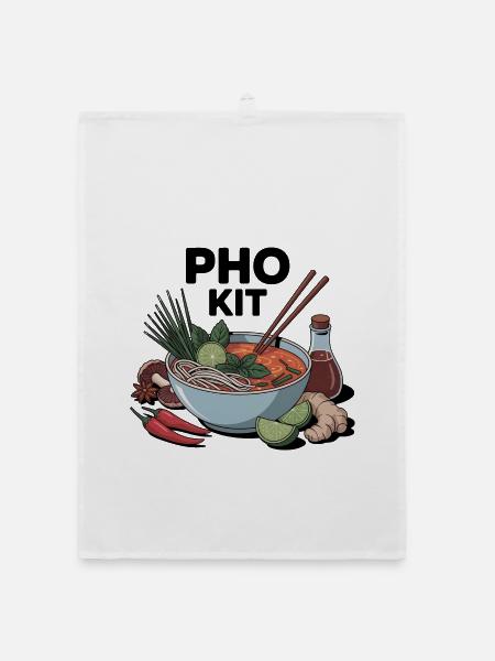 Pho Kit Lustige Nudelsuppenliebhaber - Organic Geschirrtuch - Weiß - Vorne