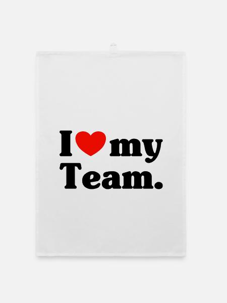 I love my Team - Organic Geschirrtuch - Weiß - Vorne
