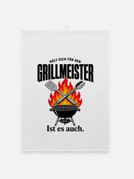 Grillmeister Feuerdesign - Organic Geschirrtuch - Weiß - Vorne