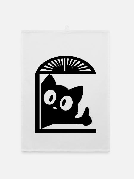 Cat cat - Organic Geschirrtuch - Weiß