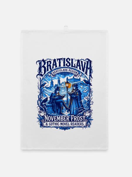 Bratislava November Frost Gothic Novel Readers - Organic Geschirrtuch - Weiß - Vorne