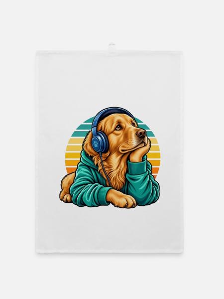 Golden Retriever Hundemama süße Haustierliebhaberin - Organic Geschirrtuch - Weiß - Vorne
