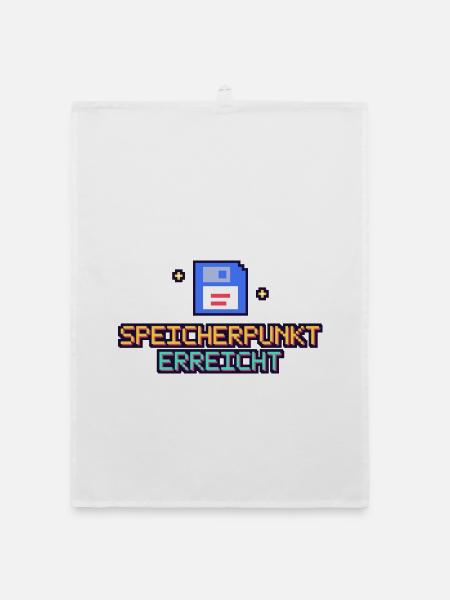 Floppy Pixel Speicherpunk - Organic Geschirrtuch - Weiß - Vorne