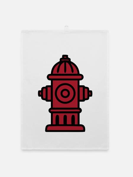 Feuerwehr Hydrant Icon - Organic Geschirrtuch - Weiß - Vorne