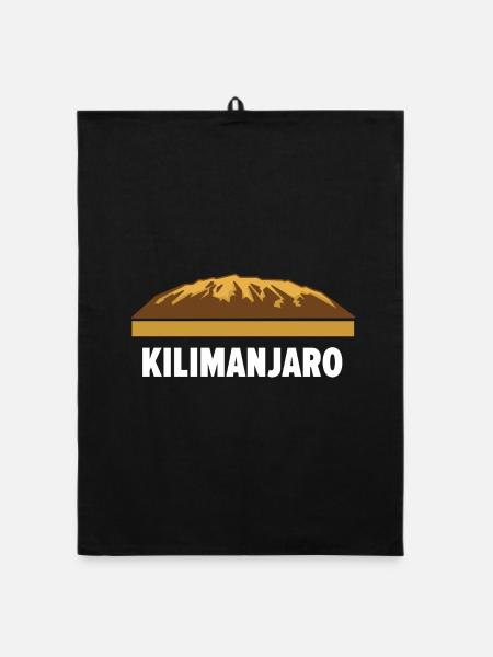 Frostiger Kilimanjaro Aufstieg - Organic Geschirrtuch - Schwarz - Vorne