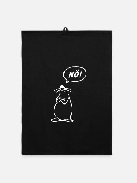 NÖ Maus - Organic Geschirrtuch - Schwarz - Vorne