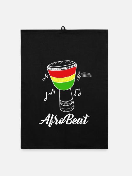Pulsierender Afro Beat Tanznacht - Organic Geschirrtuch - Schwarz - Vorne