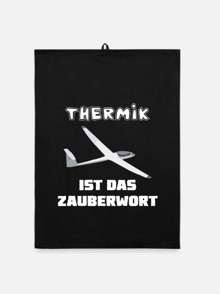 thermik ist das zauberwort - Organic Geschirrtuch - Schwarz - Vorne