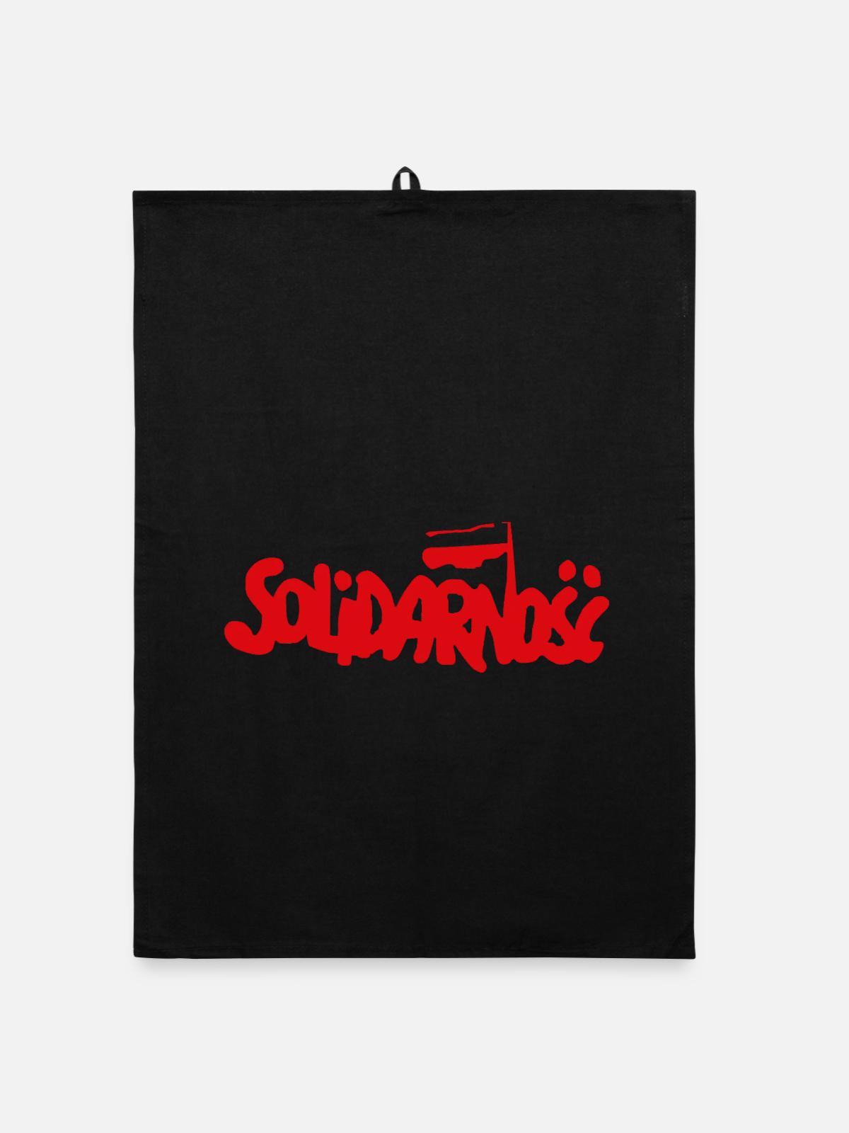 Solidarität - Solidarnosc - Organic Geschirrtuch - Schwarz - Vorne