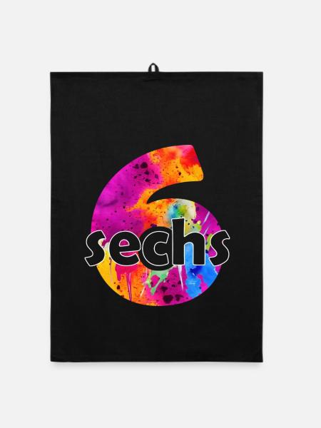 SECHS 6 JAHRE JUNGE 6. GEBURTSTAG - Organic Geschirrtuch - Schwarz