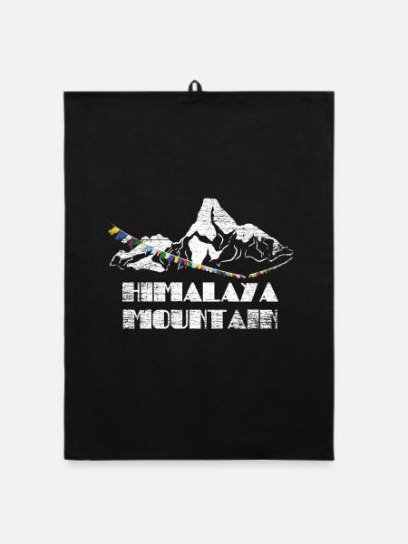 Unerschrockener Himalaya Bergsteiger - Organic Geschirrtuch - Schwarz - Vorne