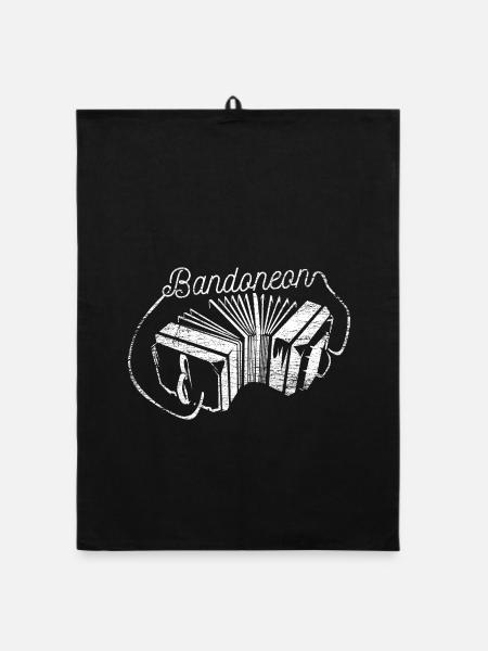 Sinnlicher Bandoneon Tangoabend - Organic Geschirrtuch - Schwarz - Vorne