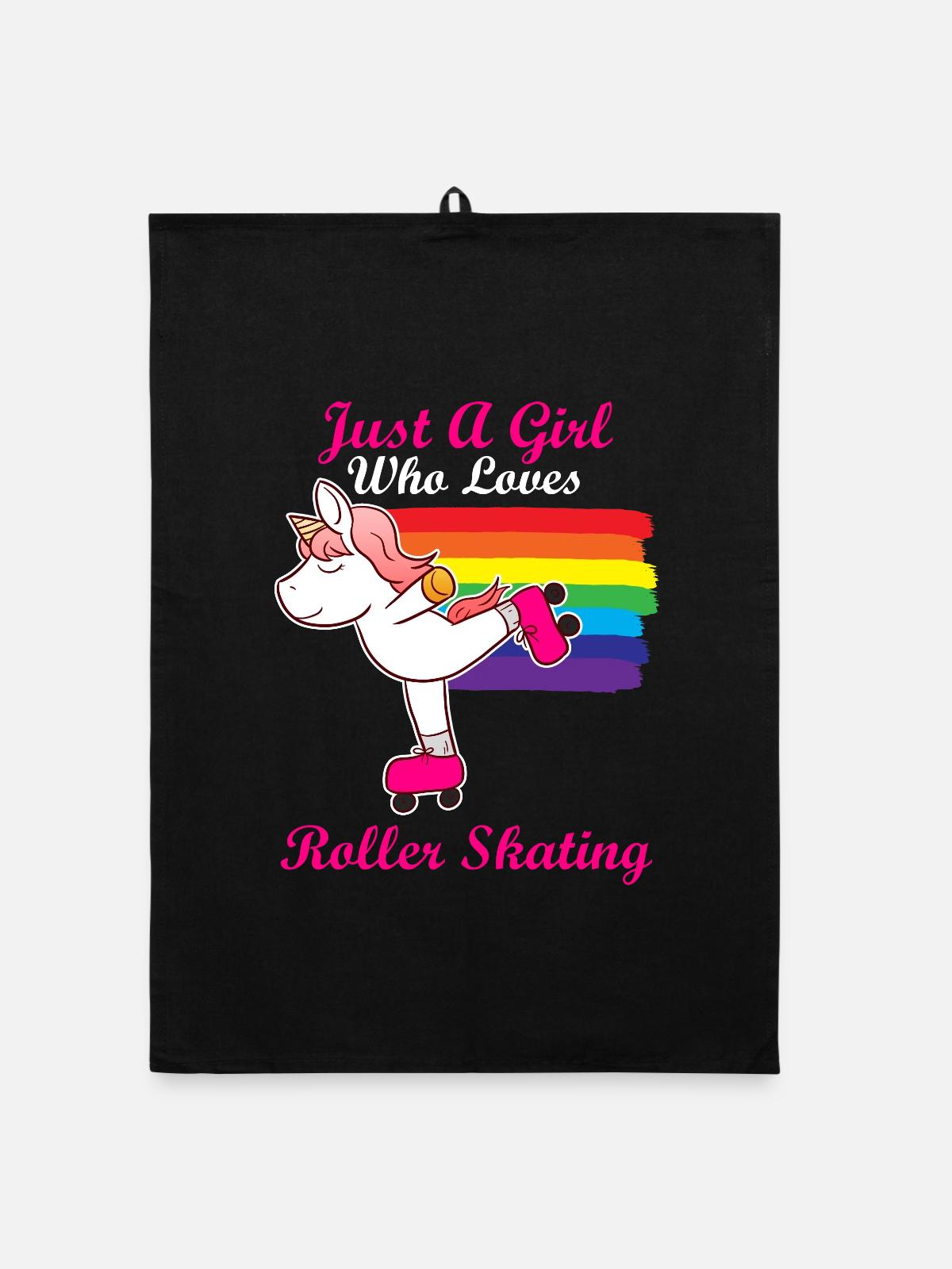 Roller Skating - Organic Geschirrtuch - Schwarz - Vorne