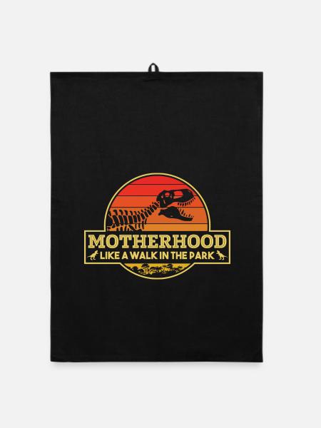Motherhood Like a Walk in the Park - Organic Geschirrtuch - Schwarz