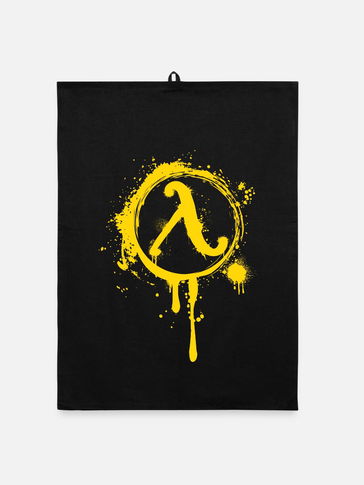 Halbwertszeit Widerstand Lambda-Symbol - Organic Geschirrtuch - Schwarz - Vorne