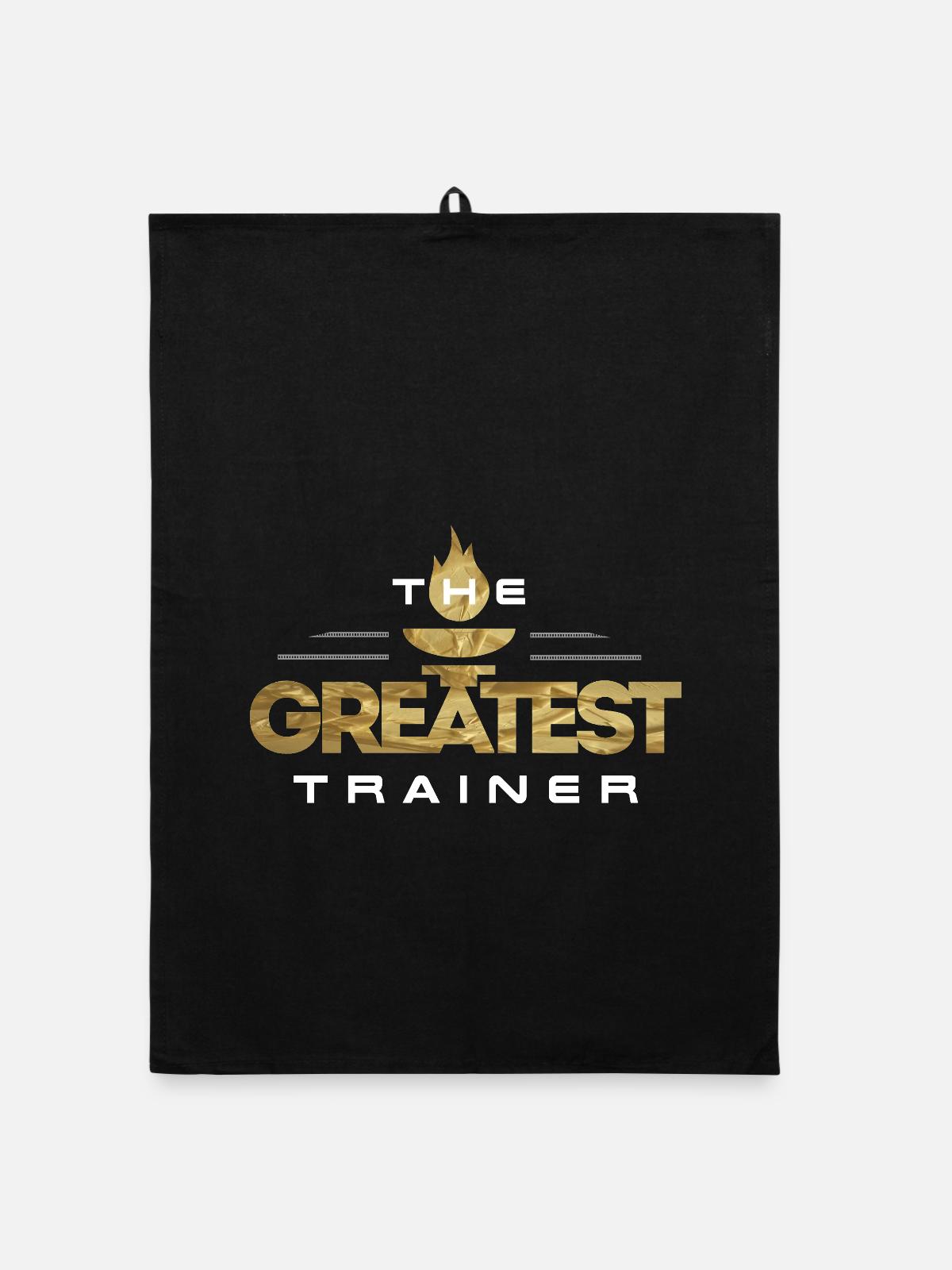 Der beste Trainer - Organic Geschirrtuch - Schwarz - Vorne