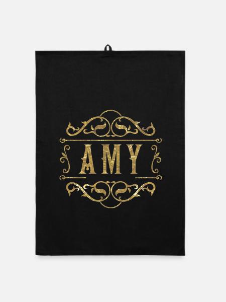 Amy gold - Organic Geschirrtuch - Schwarz