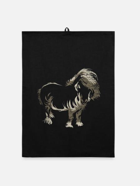 Knuddeliges Shetlandpony Ponyhof - Organic Geschirrtuch - Schwarz - Vorne