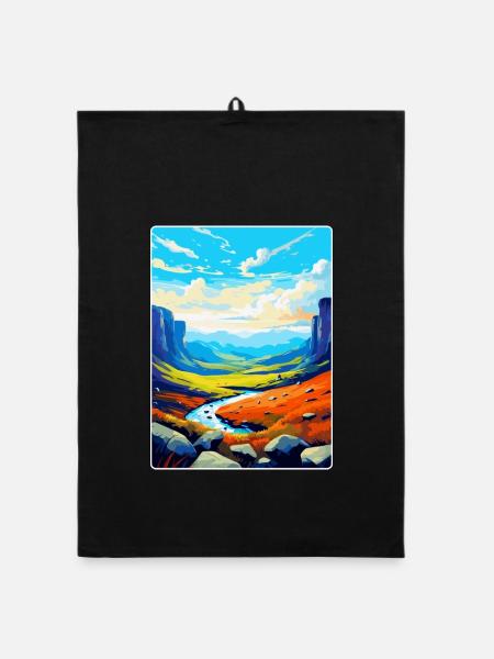 High Cup Nick Cumbria Vintage Reiseposter WPA - Organic Geschirrtuch - Schwarz - Vorne