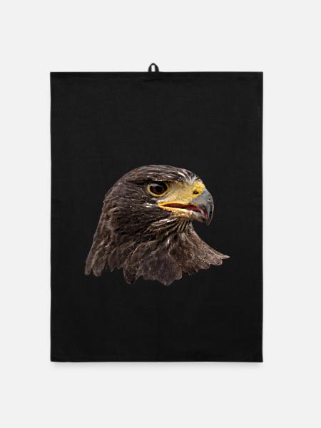 Aigle, Faucon, Fauconnerie, Oiseau de proie de fauconnerie, Brun - Torchon bio - noir