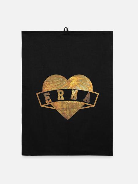 Erna Herzen Gold - Organic Geschirrtuch - Schwarz