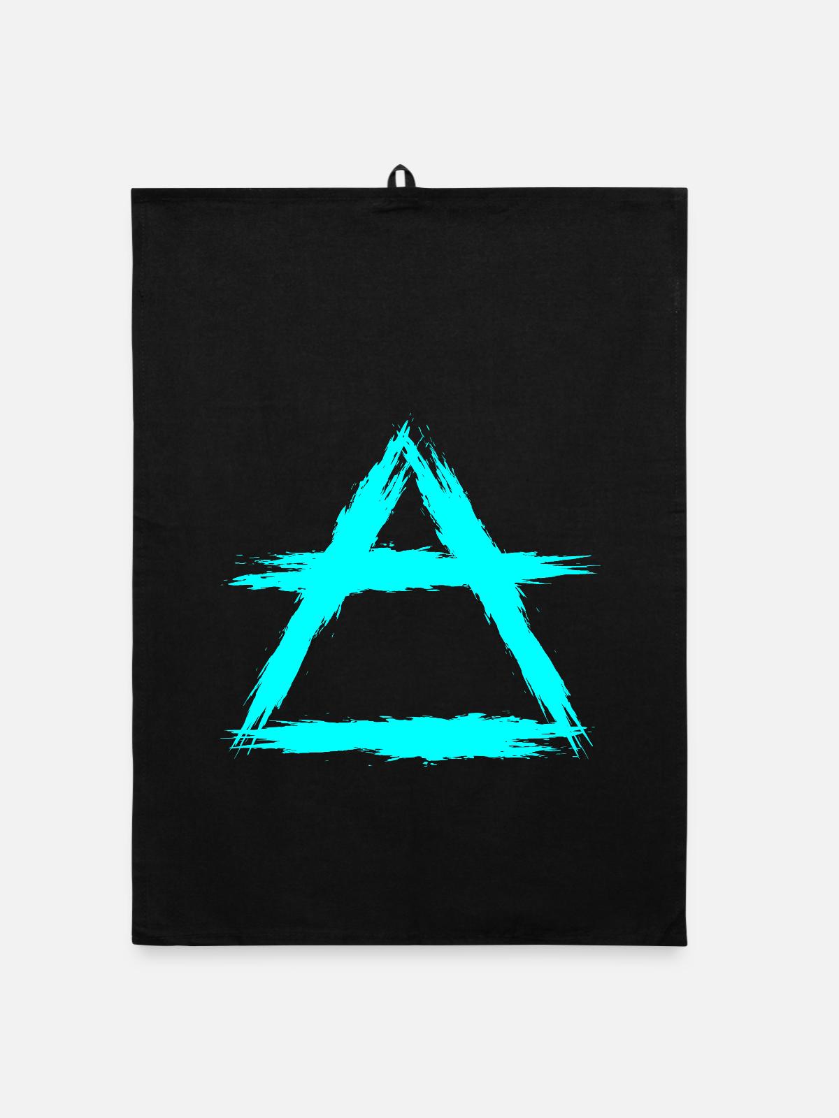 Element Symbol Luft - Organic Geschirrtuch - Schwarz - Vorne