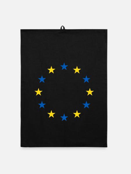 Ukraine EU Flagge Freiheit Frieden - Organic Geschirrtuch - Schwarz - Vorne