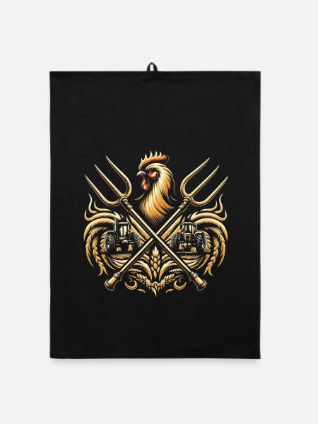 Logo de l’agriculteur - Torchon bio - noir - Devant