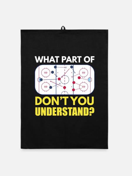 Eishockey Trainer Trainingsboard Theorie - Organic Geschirrtuch - Schwarz