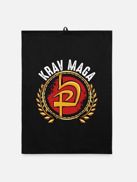 Krav Maga - Organic Geschirrtuch - Schwarz - Vorne