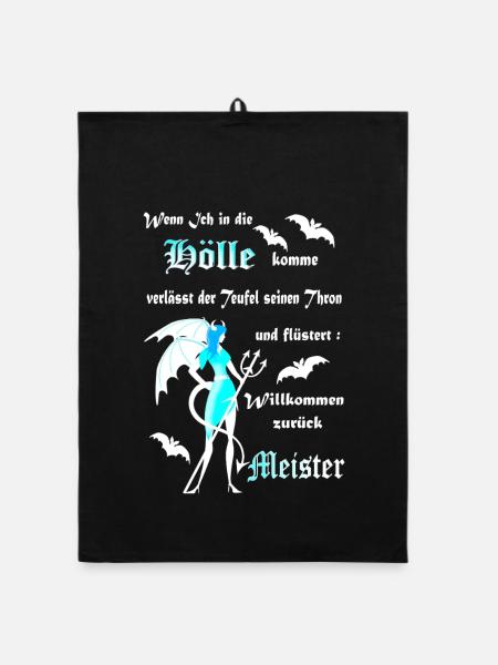 Hölle Teufel Satan Dämon gefallener Engel. - Organic Geschirrtuch - Schwarz - Vorne