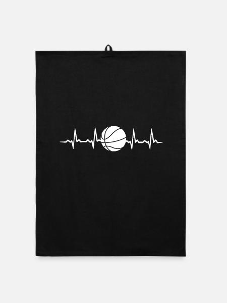 gift heartbeat basketball - Organic Geschirrtuch - Schwarz - Vorne