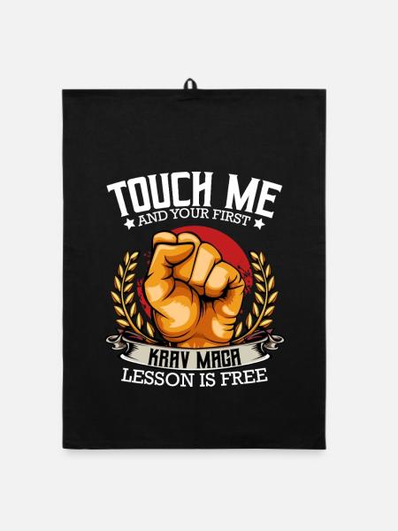 Krav Maga - Organic Geschirrtuch - Schwarz - Vorne