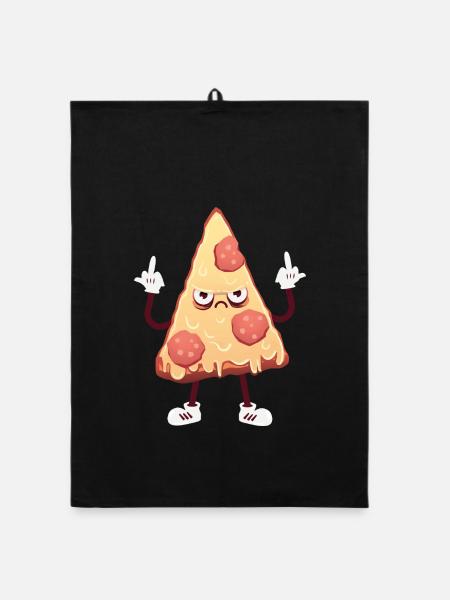 Fuck You Pizza - Organic Geschirrtuch - Schwarz - Vorne