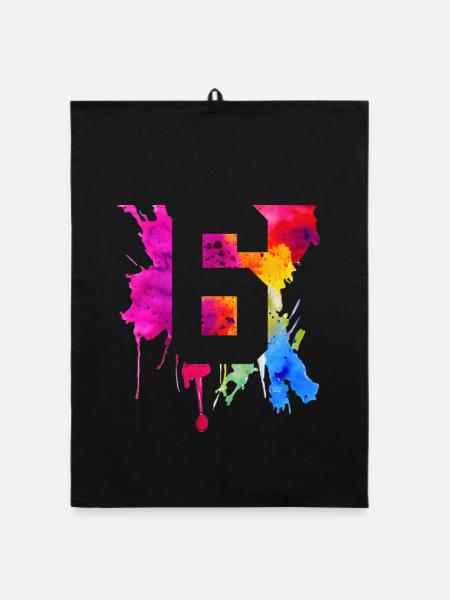 6 YEARS 6TH BIRTHDAY - Organic dish towel - black - Front