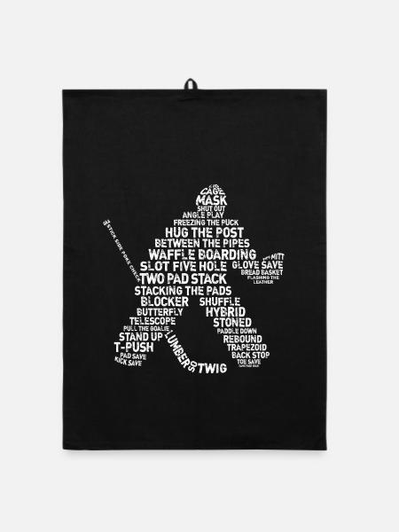 Gardien de but Lingo - version grunge de texte - Torchon bio - noir