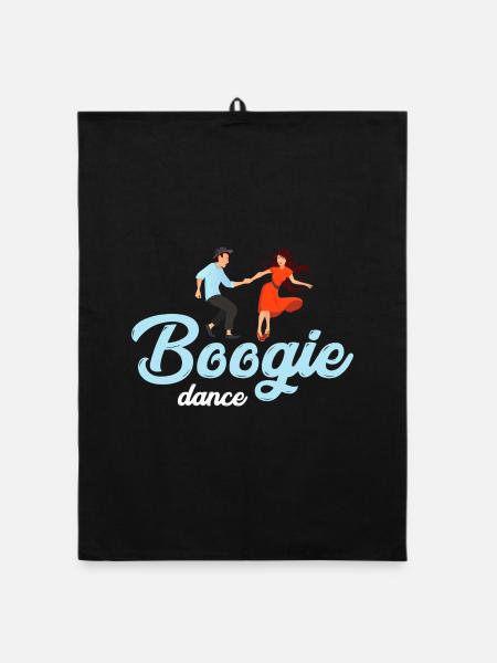 Boogie Woogie Dance - Organic Geschirrtuch - Schwarz - Vorne