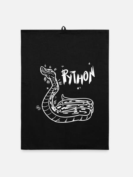 Anmutige Python Terrarienfreund - Organic Geschirrtuch - Schwarz - Vorne