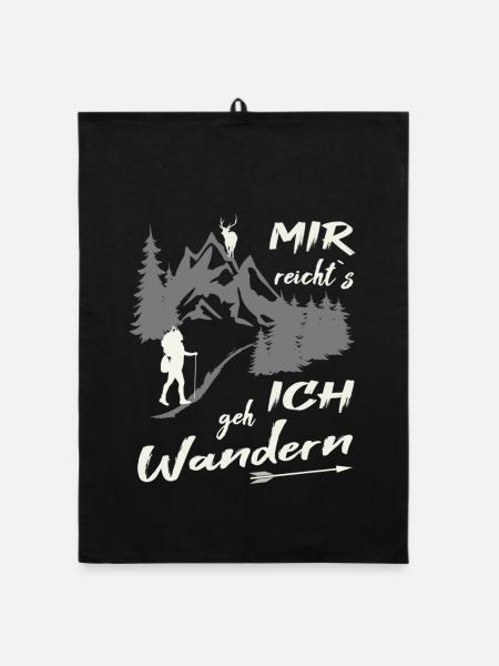 Mir reichts ich geh wandern - Organic Geschirrtuch - Schwarz - Vorne