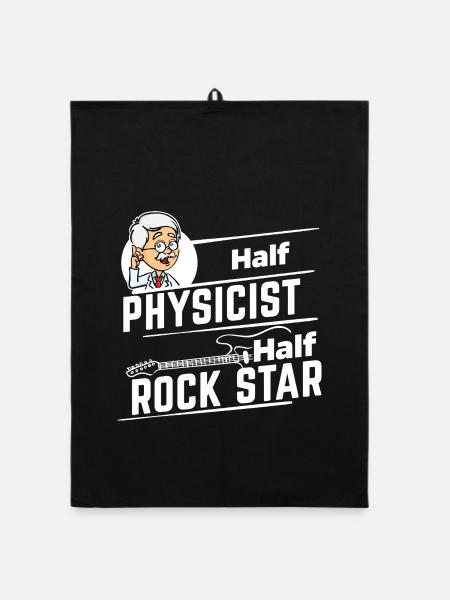 Half Physicist, half Rock Star - Physiker Gitarre - Organic Geschirrtuch - Schwarz - Vorne