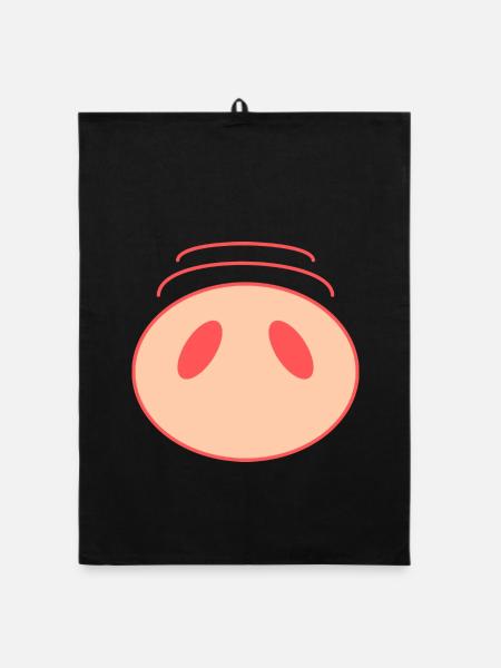 SCHWEIN. HUMOR - Organic Geschirrtuch - Schwarz - Vorne