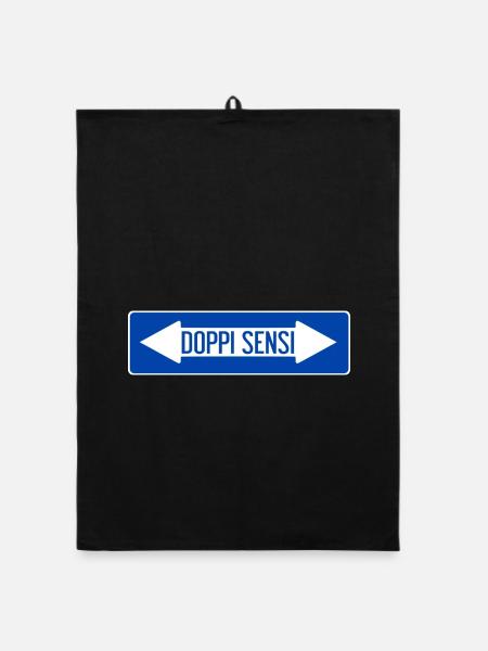 Doppelt-sinnliches Straßenschild - Organic Geschirrtuch - Schwarz