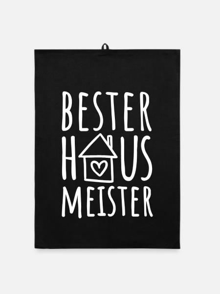 Bester Hausmeister - Organic Geschirrtuch - Schwarz - Vorne