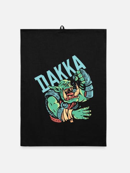 Dakka Orc - Organic Geschirrtuch - Schwarz - Vorne