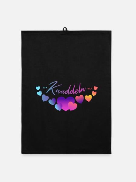 zum knuddeln kuscheln liebhaben Herzen - Organic Geschirrtuch - Schwarz