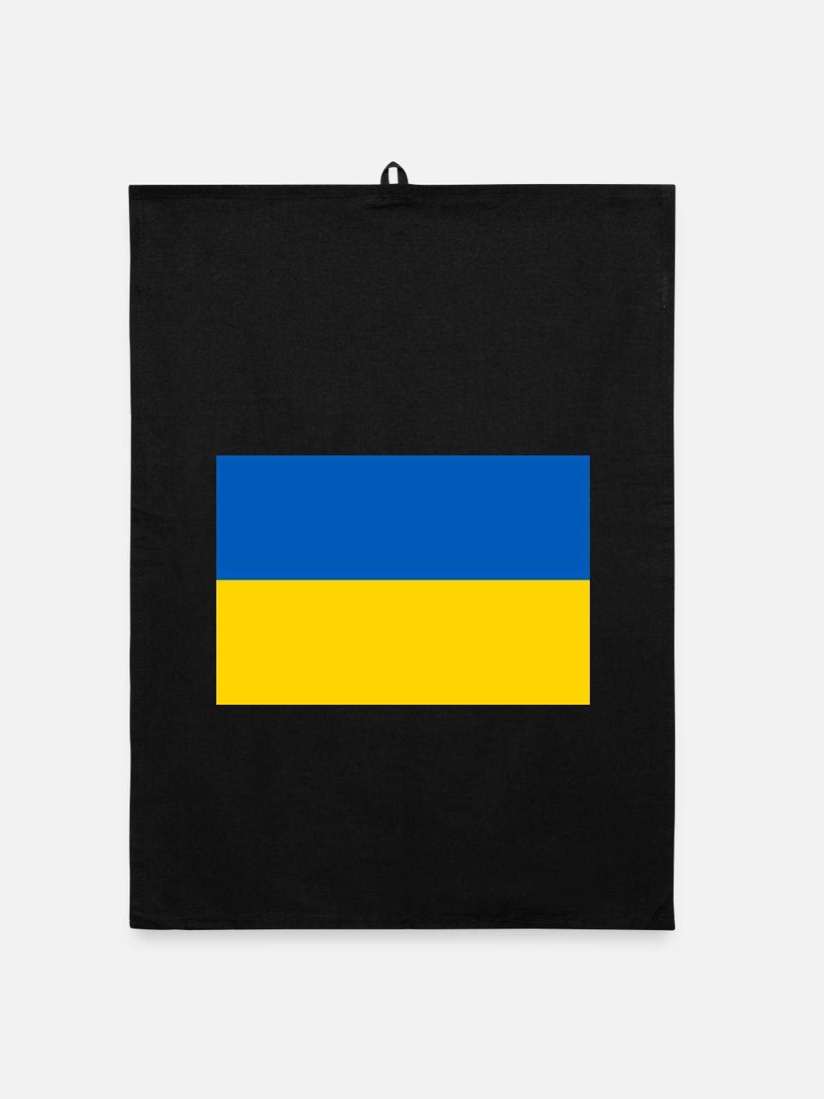 Ukraine - Organic Geschirrtuch - Schwarz - Vorne
