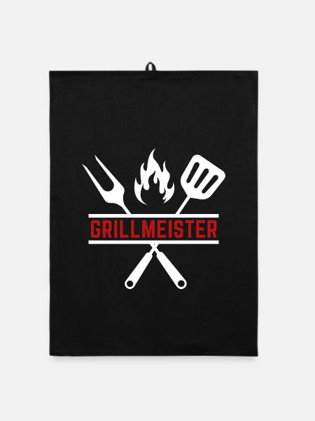 grillmeister - Organic Geschirrtuch - Schwarz - Vorne