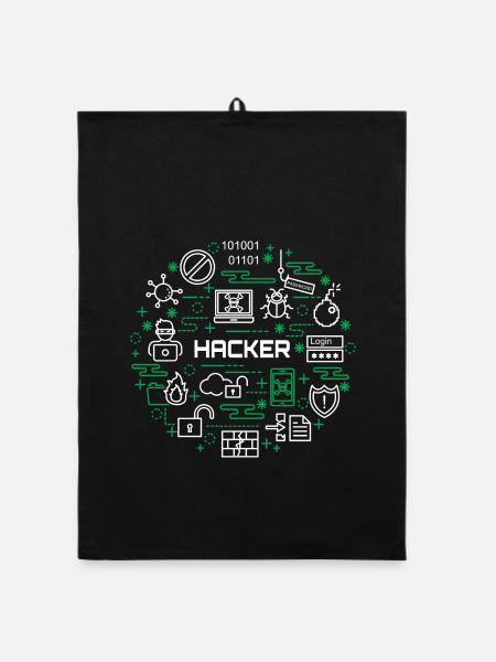 Hacker - Organic Geschirrtuch - Schwarz - Vorne