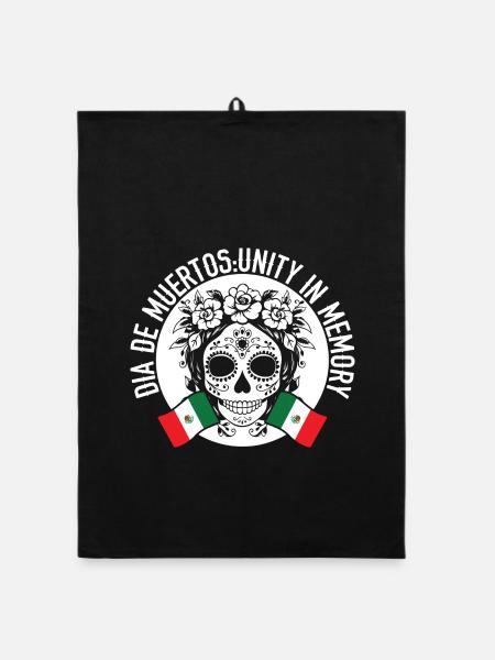 Dia De Muertos Unity in memory - Organic Geschirrtuch - Schwarz - Vorne
