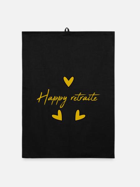 RETRAITE. RETRAITE. RETRAITEE. BONNE RETRAITE - Torchon bio - noir - Devant